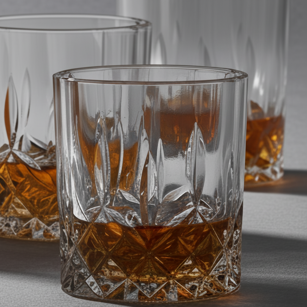 Whiskey Decanter Set with 6 Glasses, 750 ml