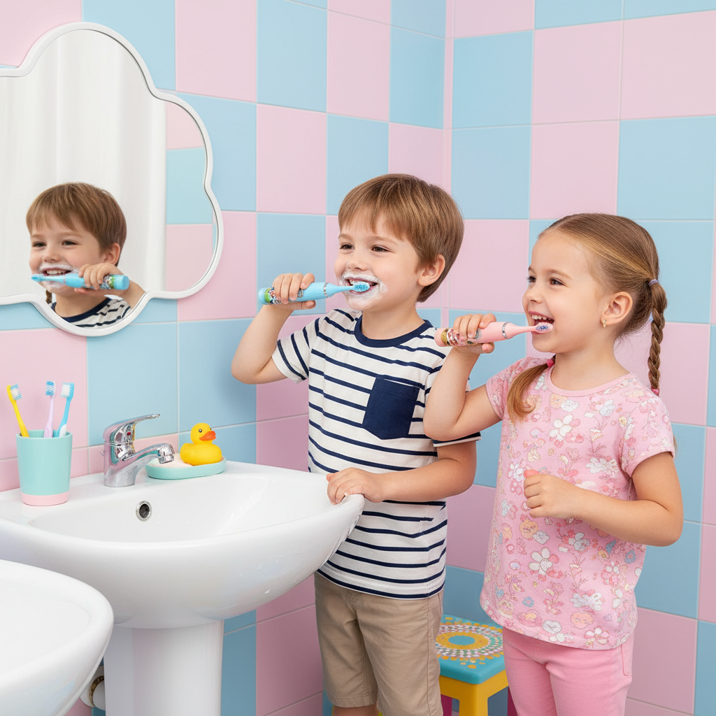 Kids Sonic Toothbrush, Pink, Rechargeable