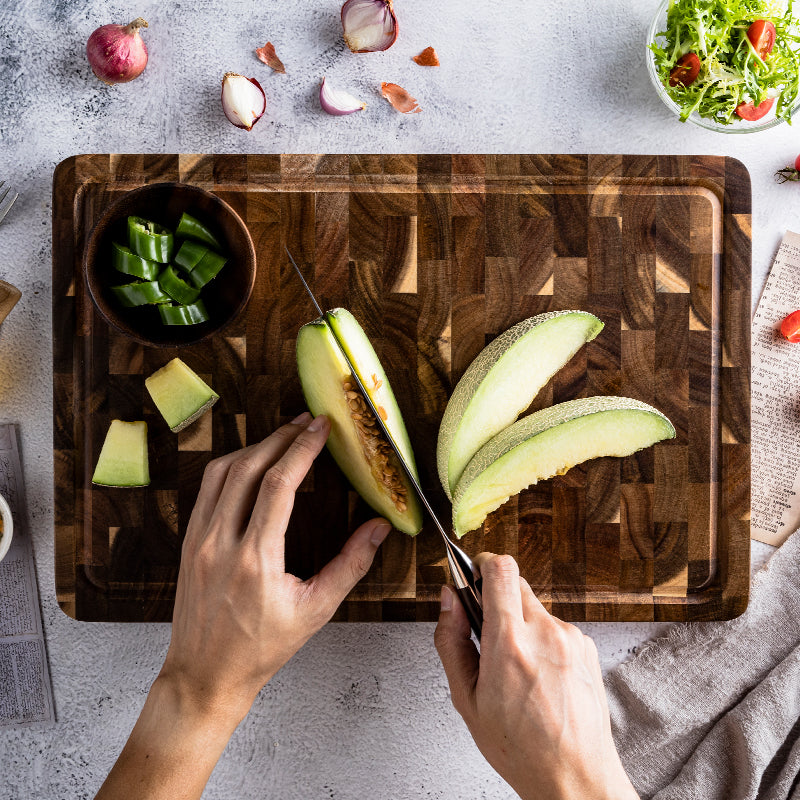 Chief's Upscale Cutting Board, Organic Acacia Hardwood, 18x12x1 inch