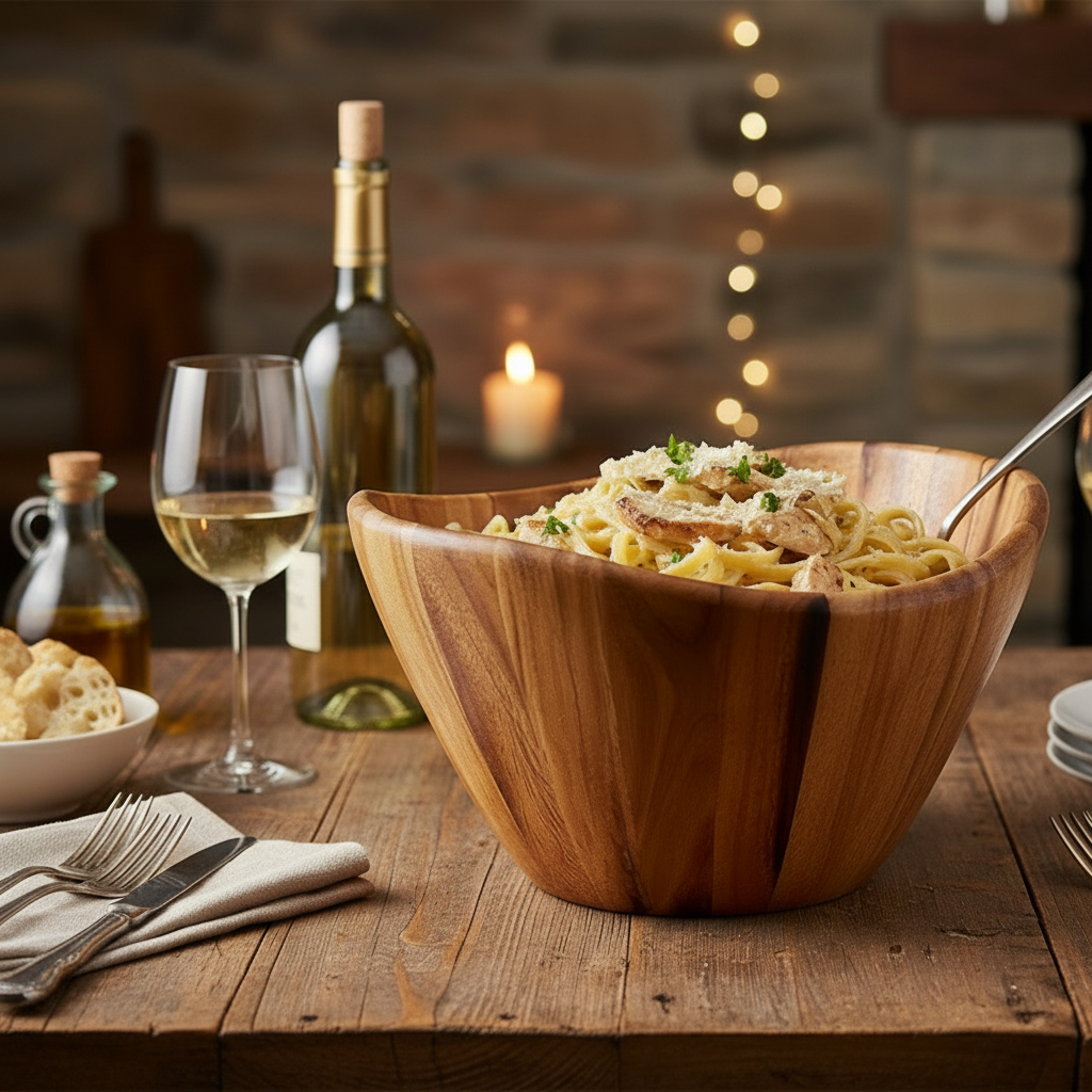 Acacia Wood Salad Serving Bowl, 12in