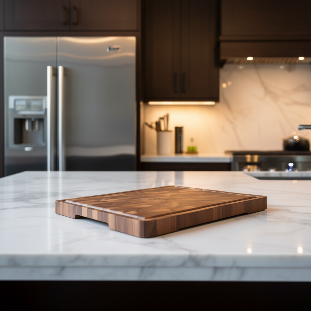 Chief's Upscale Cutting Board, Organic Acacia Hardwood, 18x12x1 inch