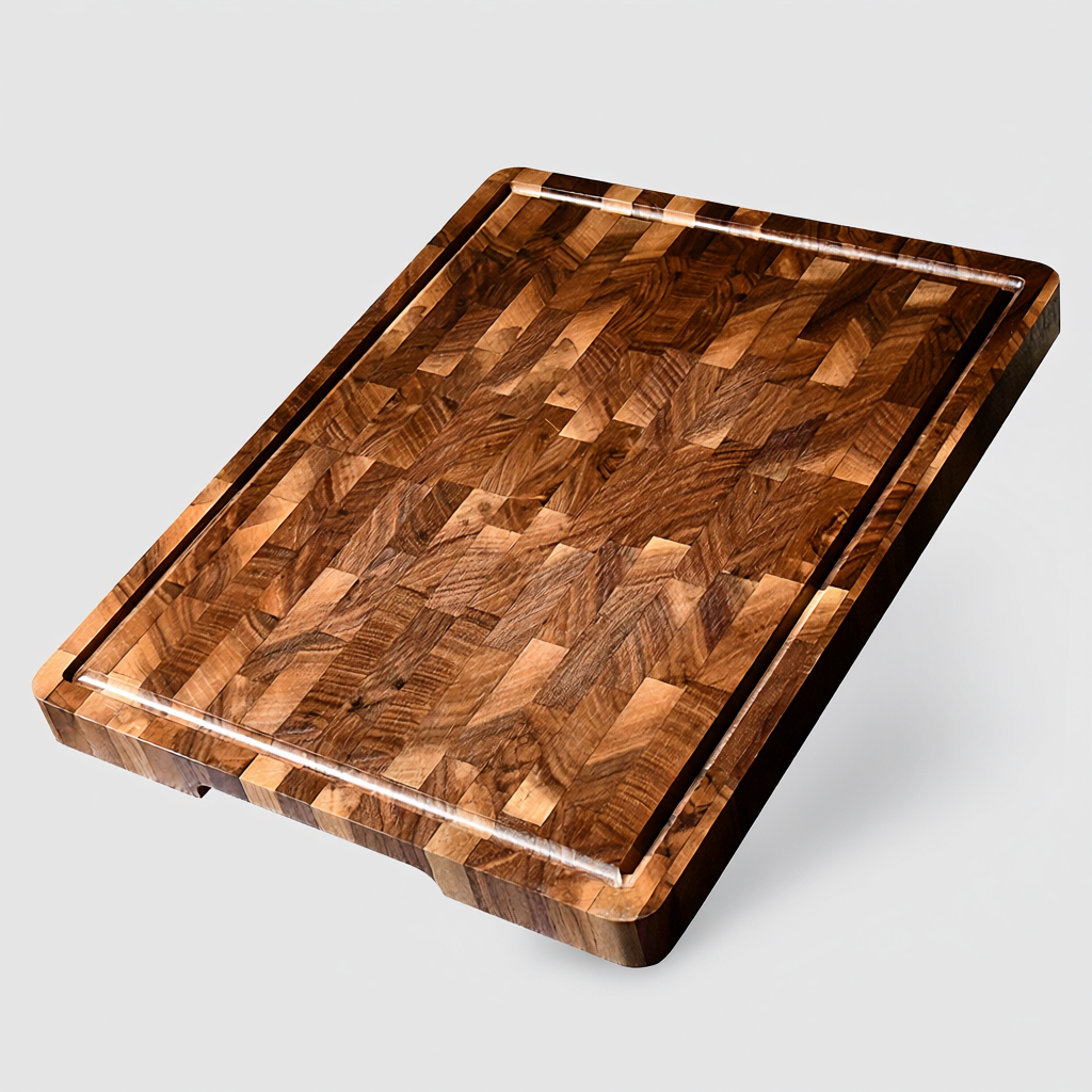Chief's Upscale Cutting Board, Organic Acacia Hardwood, 18x12x1 inch
