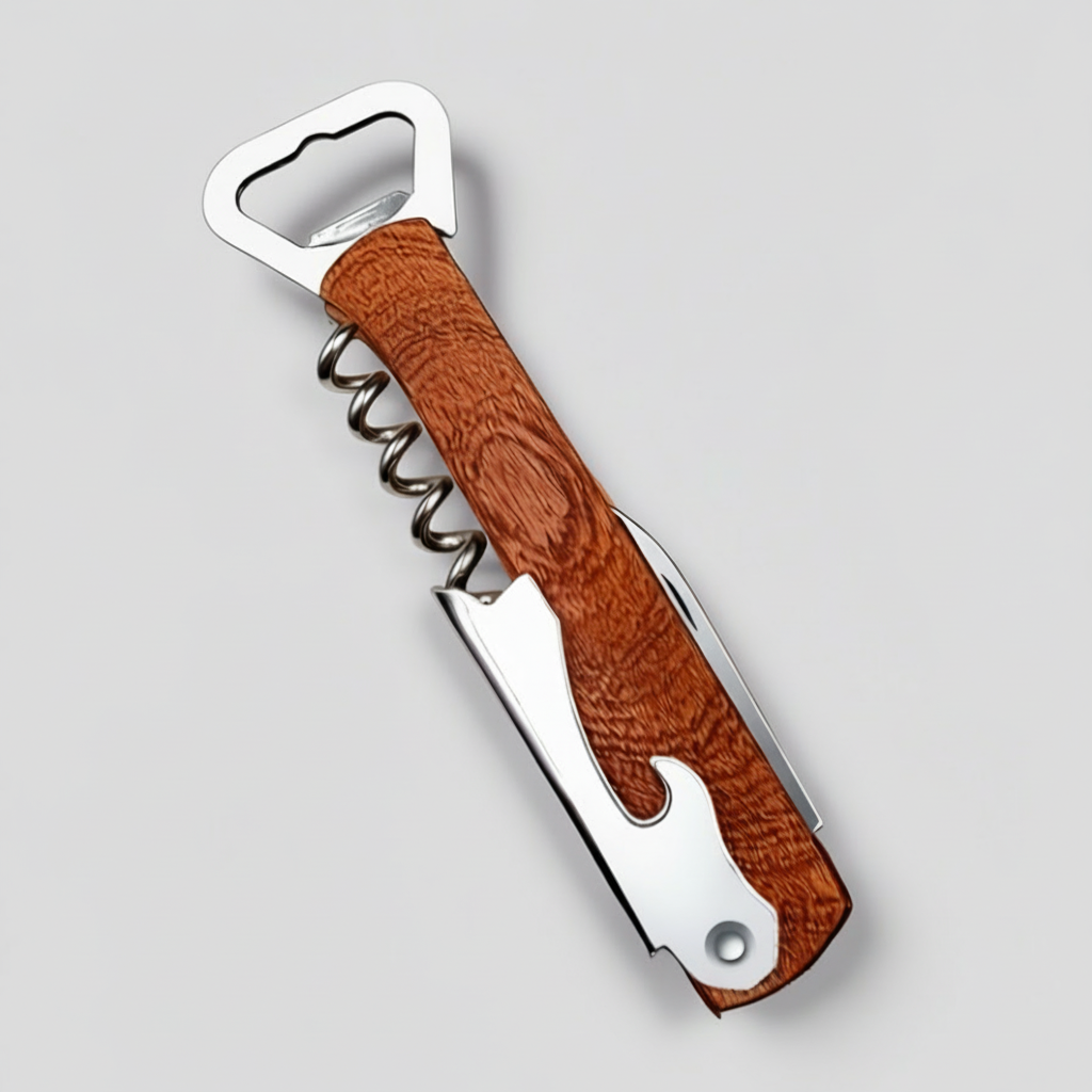 Wine/Beer Bottle Opener, Hardwood Handle