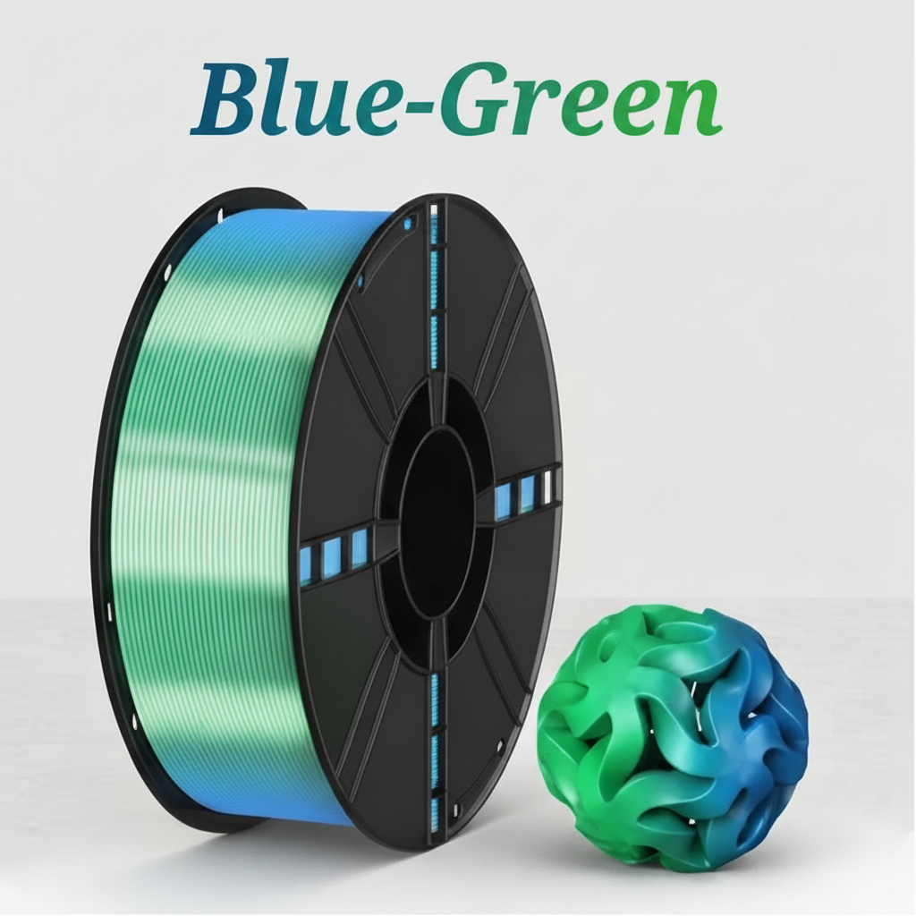 Premium Silk Dual-Color PLA 3D Printer Filament, 1.75mm, 1 kg (2.2 lb) Spools