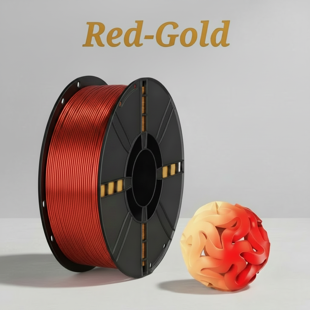 Premium Silk Dual-Color PLA 3D Printer Filament, 1.75mm, 1 kg (2.2 lb) Spools