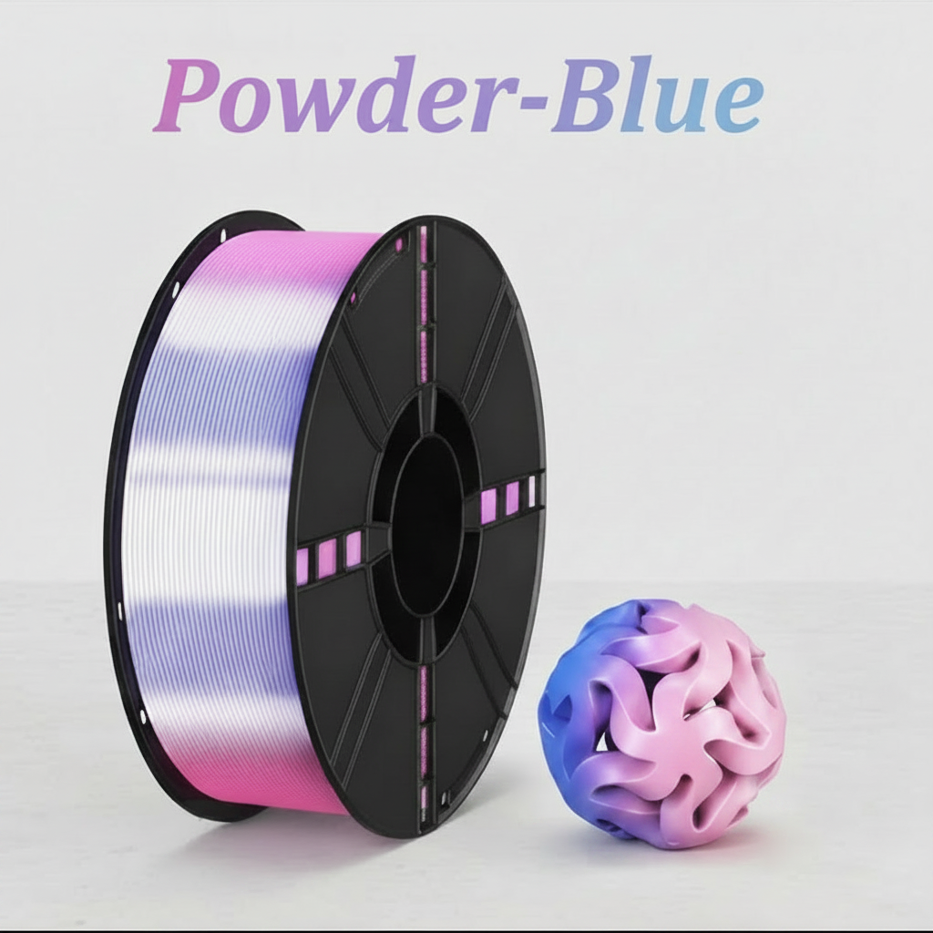 Premium Silk Dual-Color PLA 3D Printer Filament, 1.75mm, 1 kg (2.2 lb) Spools