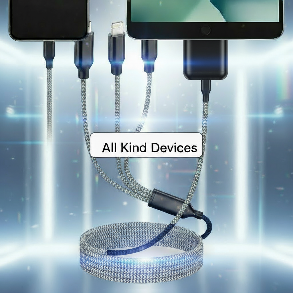 Silvery, 3 in 1 Charging Cable