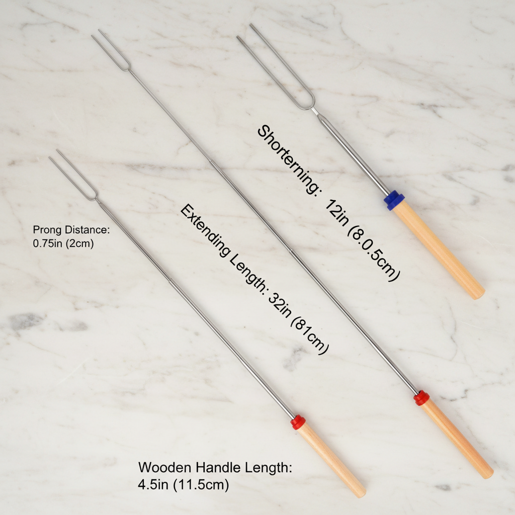 BBQ/Hot-dog/Marshmallow Fork, Set of 4, Expendable 12-32 inches