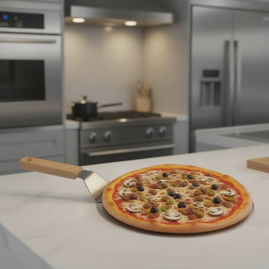Round Pizza Shovel, Stainless Steel