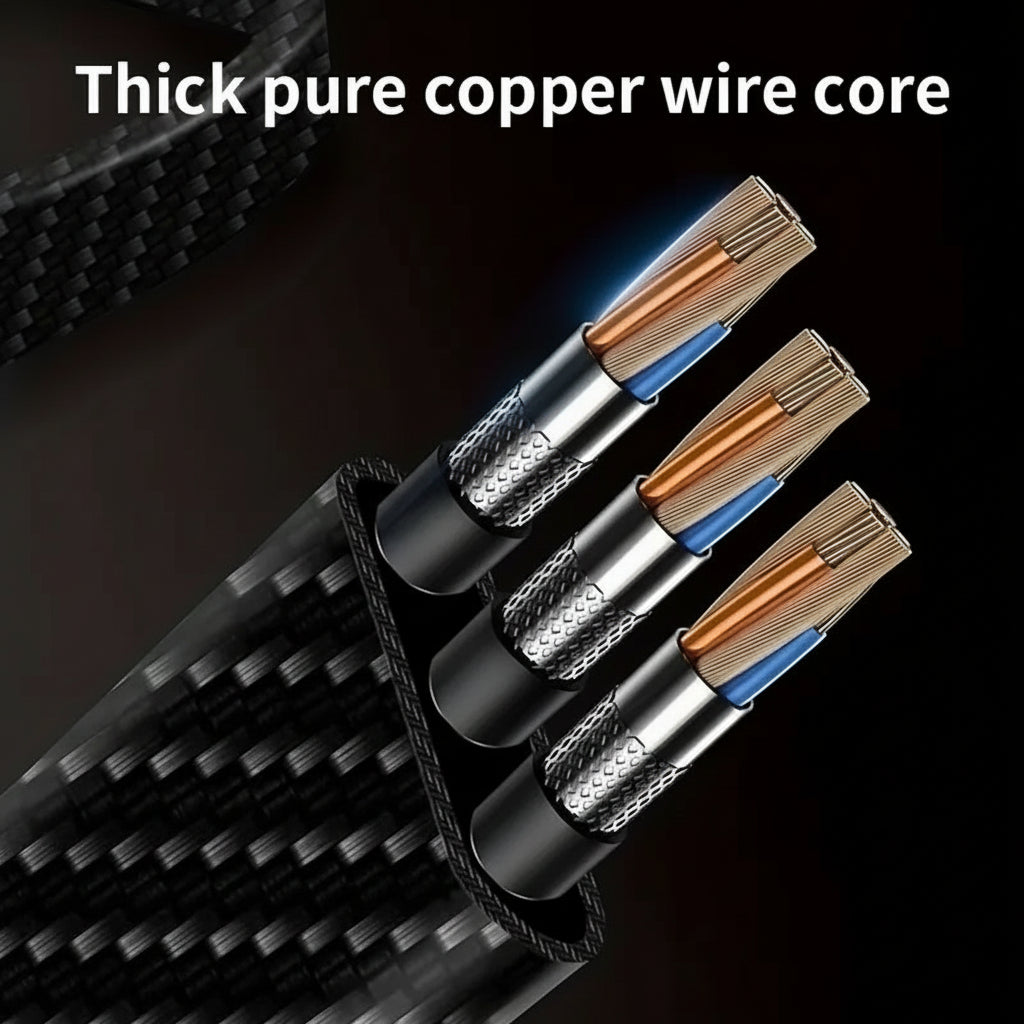 Black, 3 in 1 Charging Cable