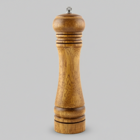 Classic Style Pepper Grinder, 8", Natural Rubberwood