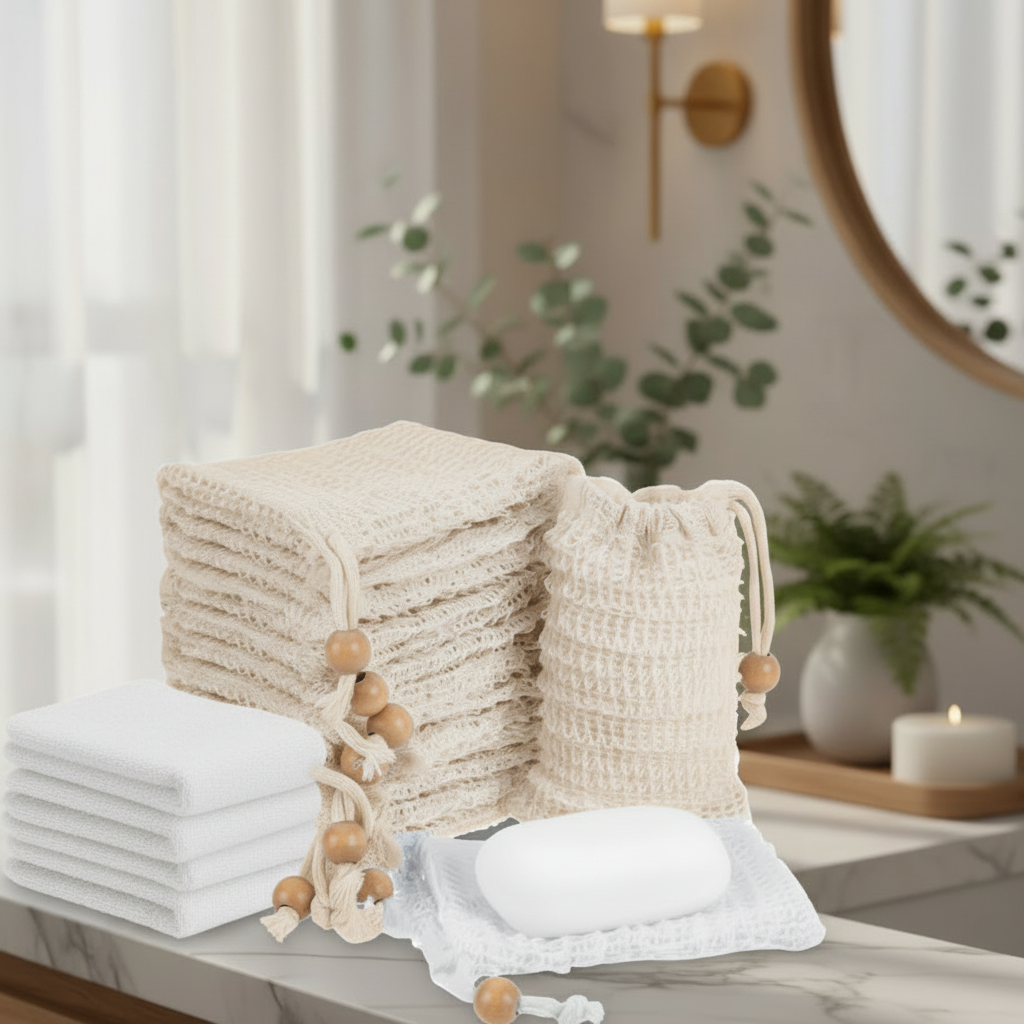 Mesh Foaming Soap Pouch for Shower, 5pcs Pack