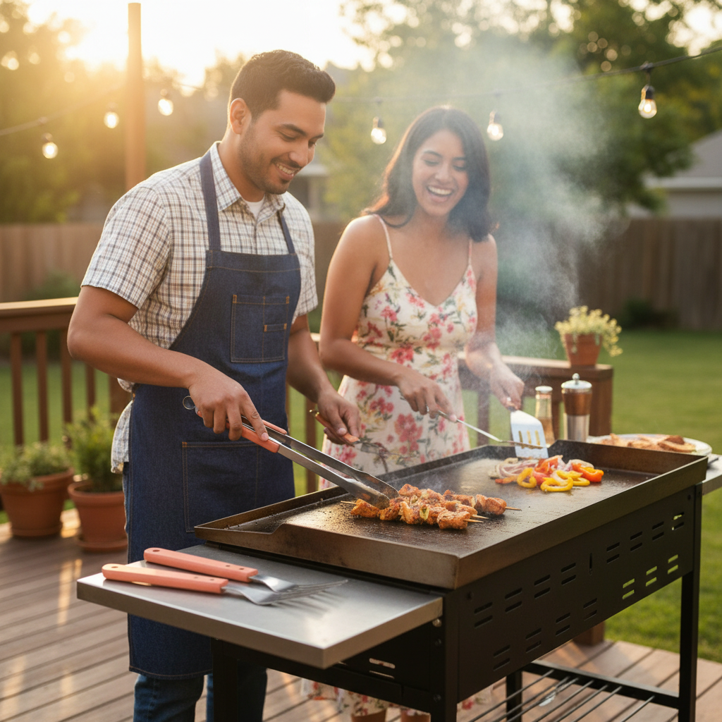 BBQ grilling tool set, 3pcs, Set Stainless Steel, Wooden Handles