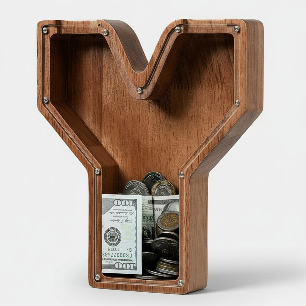 Alphabet Money Bank with Initial "Y", 9 inch tall