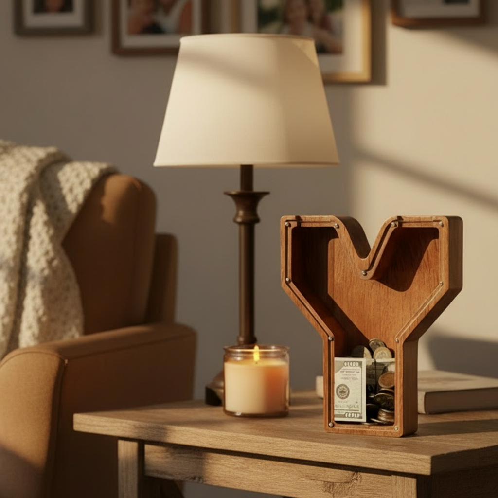 Alphabet Money Bank with Initial "Y", 9 inch tall