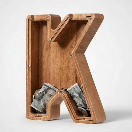 Alphabet Money Bank with Initial "K" 9 inch tall