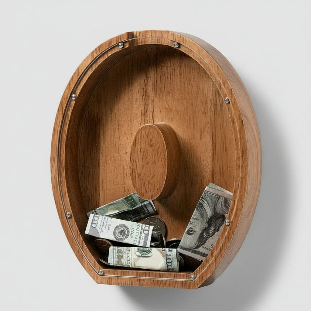Alphabet Money Bank with Initial "O", 9 inch tall