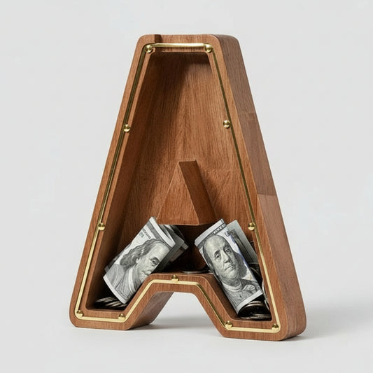 Alphabet Money Bank with Initial "A", 9 inch tall