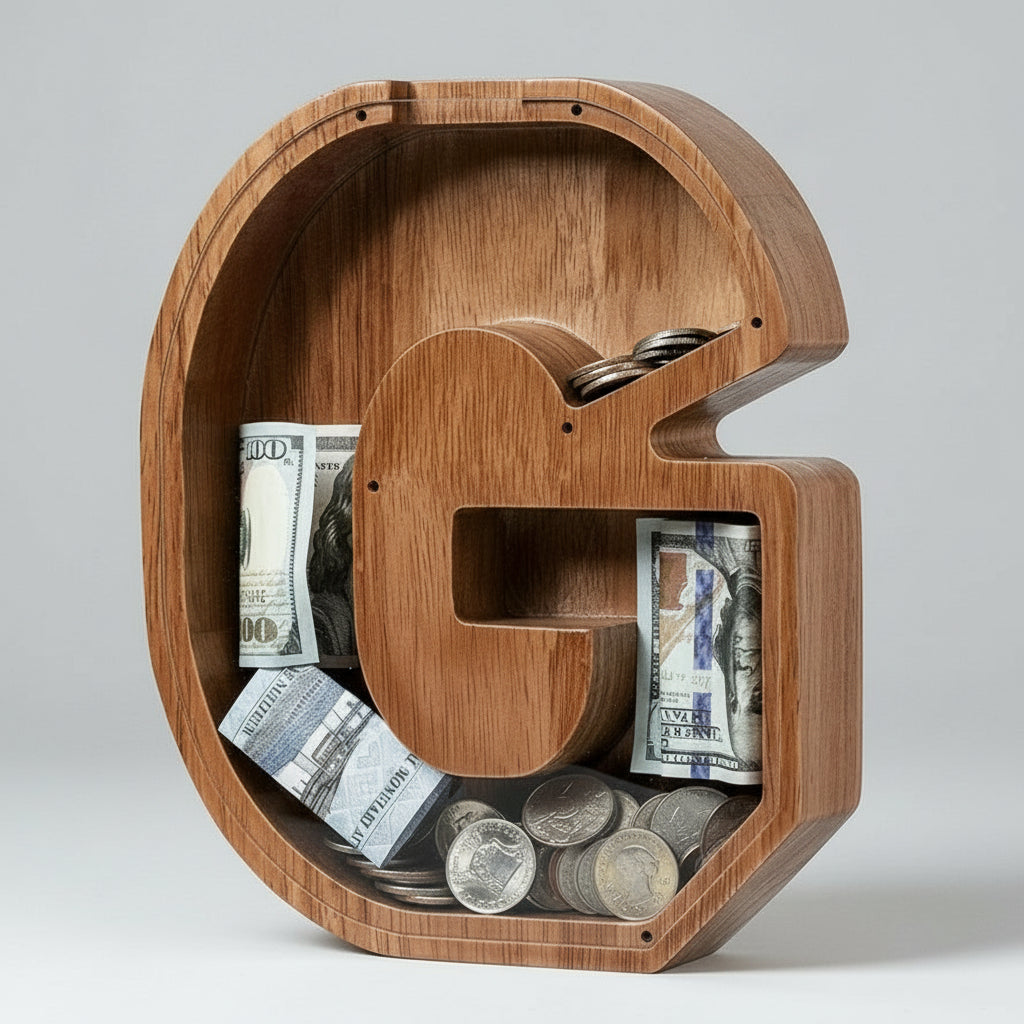 Alphabet Money Bank with Initial "G", 9 inch tall