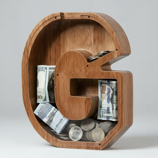 Alphabet Money Bank with Initial "G" 9 inch tall