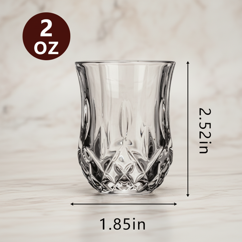 Crystal Shot Glass Set, 2.2 Oz, 4-pack in Wooden Gift box
