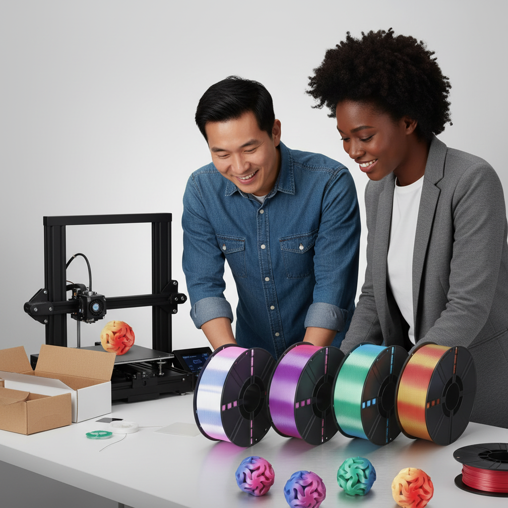 Premium Silk Dual-Color KELEIDI Brand PLA 3D Printer Filament, 1.75mm, 1 kg (2.2 lb) Spool