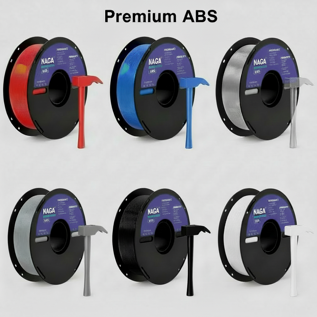Premium ABS 3D Printer Filament, 1.75mm, +/-0.02mm, 1kg (2.2lbs) Spool