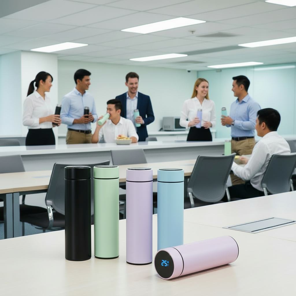 Vacuum Insulated Smart Thermos,  Digital LED Temperature Display, Stainless Steel, 17 Oz (500ml)