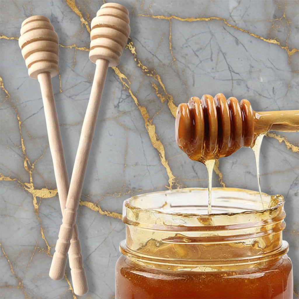 Natural Wooden Honey Dipper, 6 inches