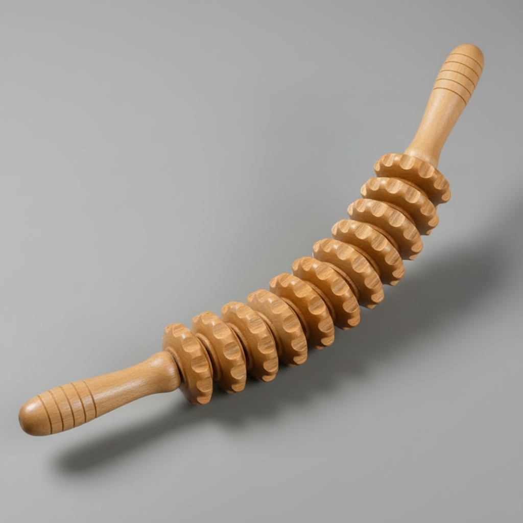 Wooden Massage Roller Stick, 12 Axes