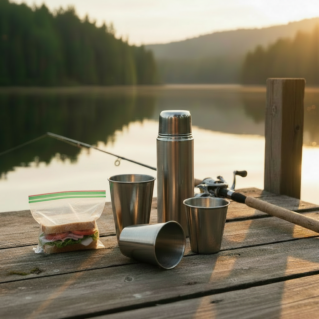Stainless Steel Shot Glass Set with Leather Carrying Case (30 ml / 1 Oz)