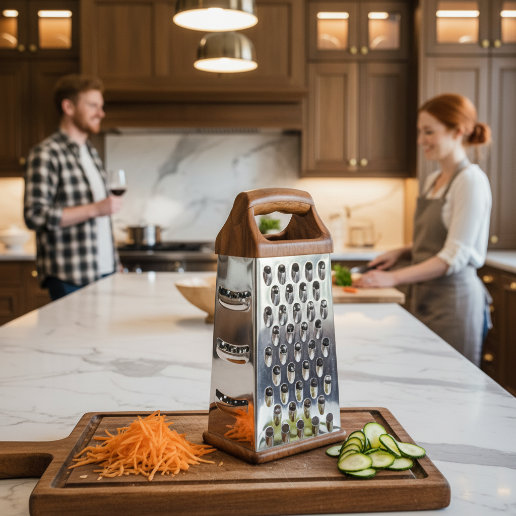 Vegetable/Chease Grater, 4 Sides, Stainless Steel