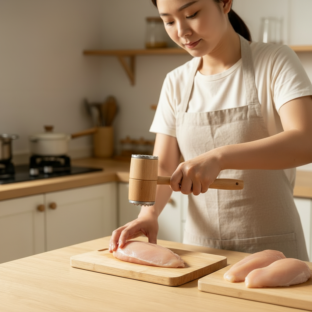 Dual-Sided Wooden Meat Mallet / Tenderizer