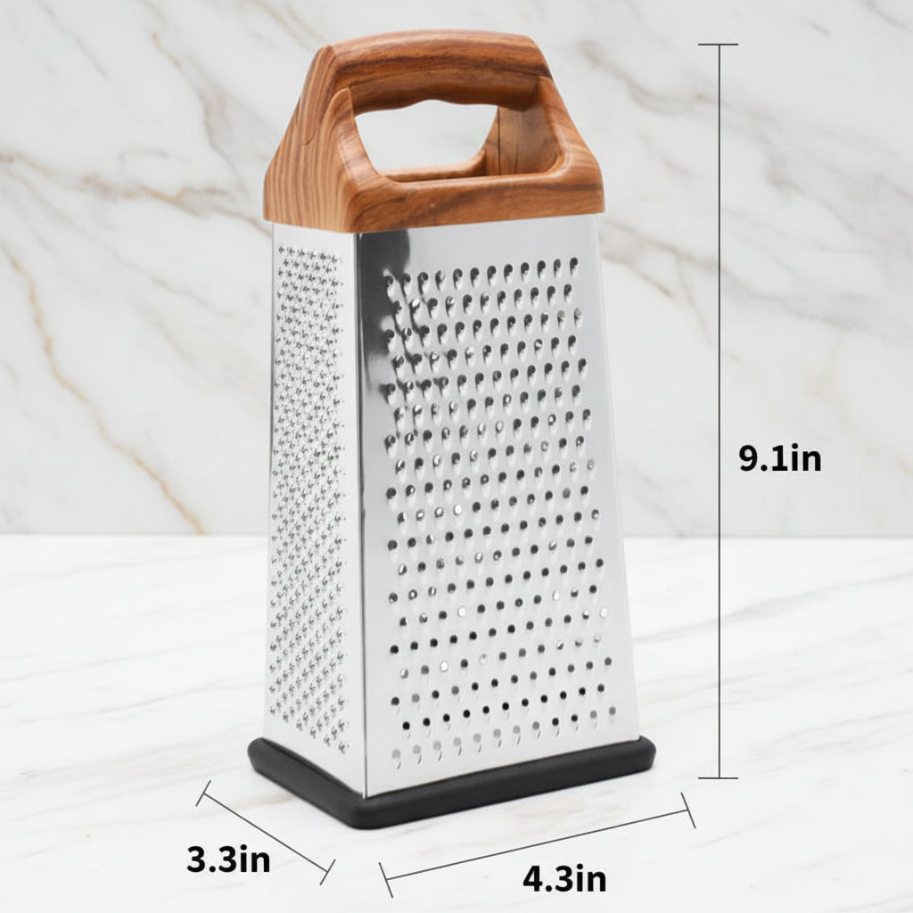 Vegetable/Chease Grater, 4 Sides, Stainless Steel