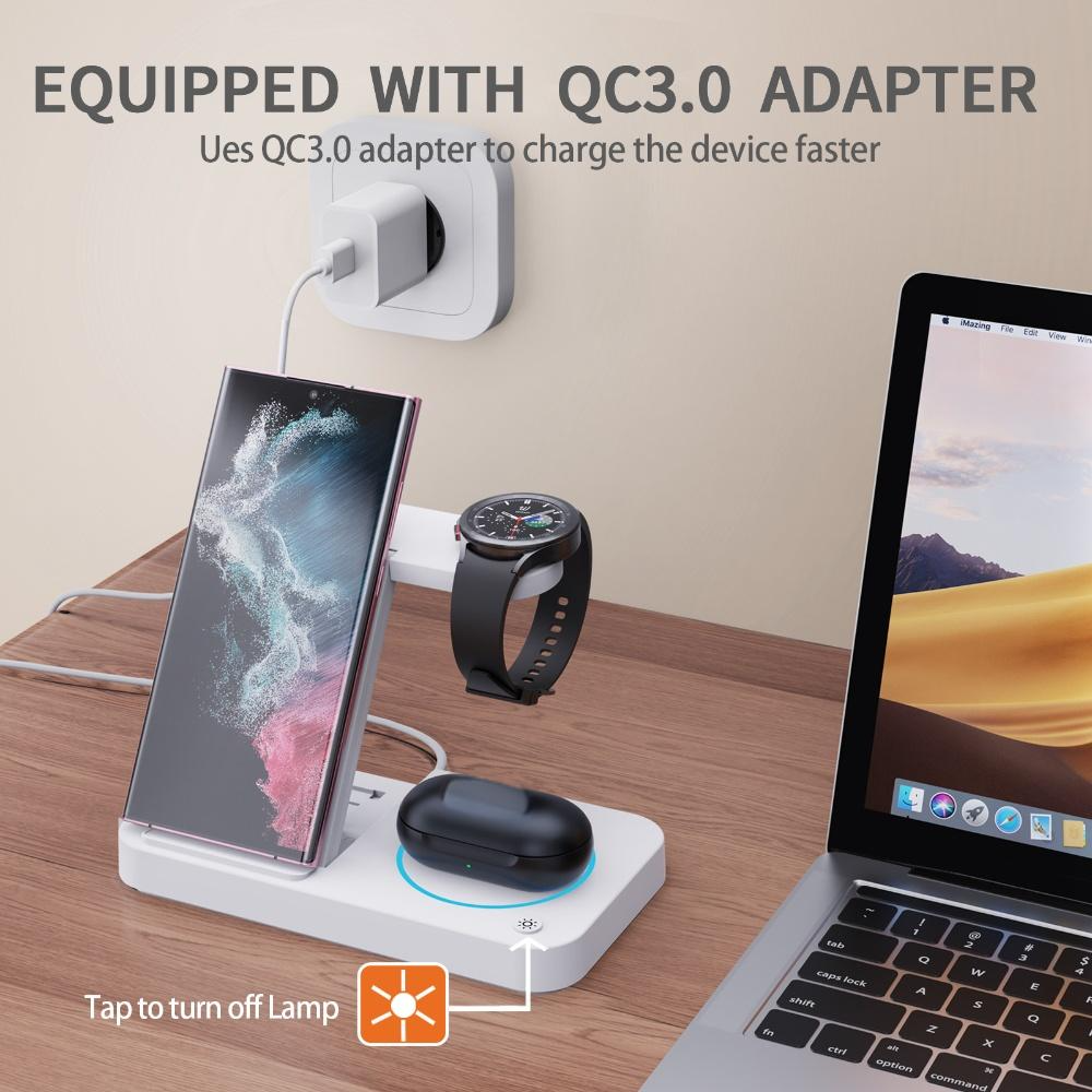 Multifunction 3-in-1 Wireless Charger Stand