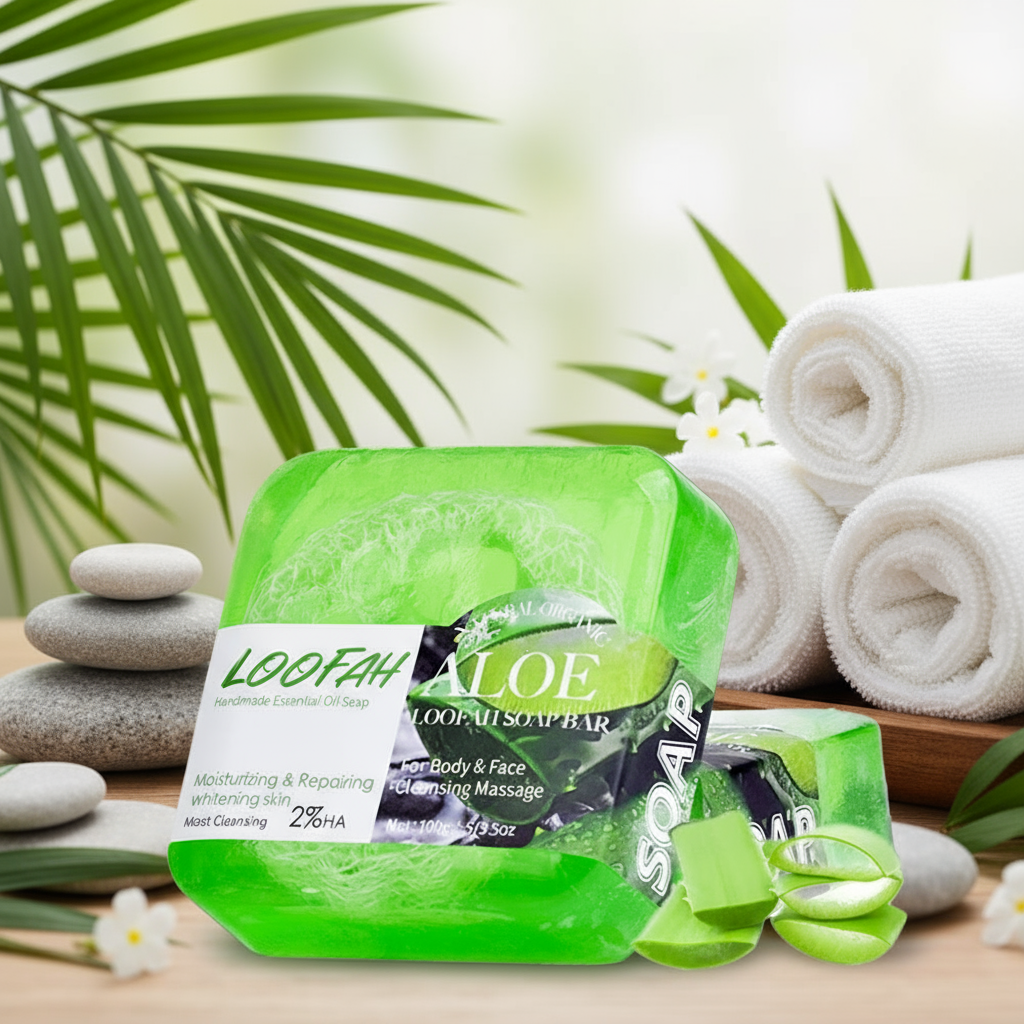 Aloe Vera and Loofah Plant Soap, 100g