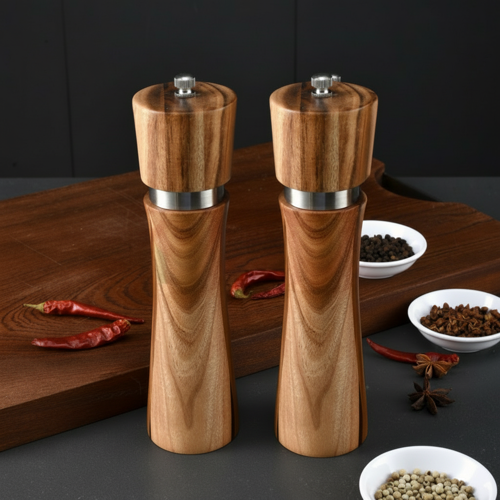 Spice Mill Set, with Metal ring, 2pcs