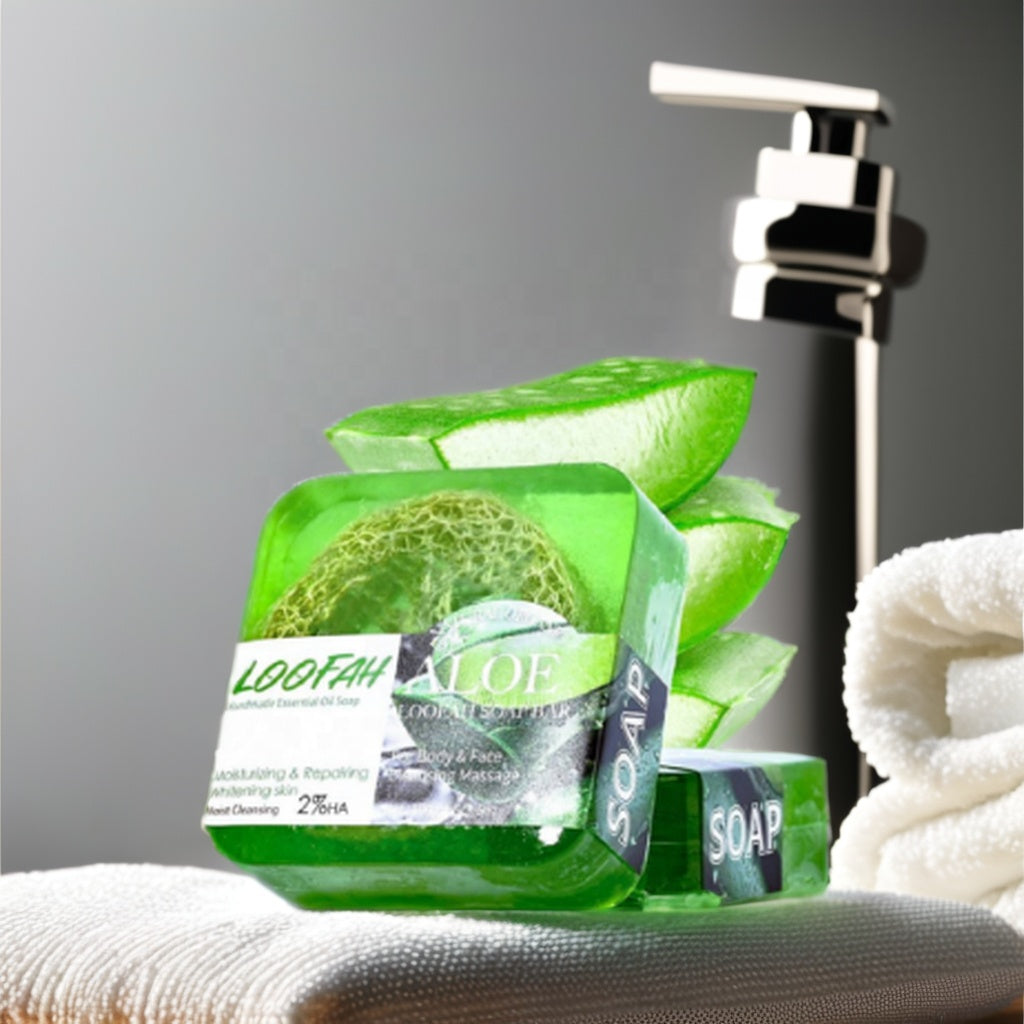 Aloe Vera and Loofah Plant Soap, 100g