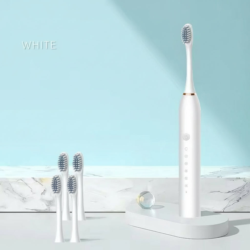 Sonic Electric Toothbrush, White, Waterproof, Rechargeable