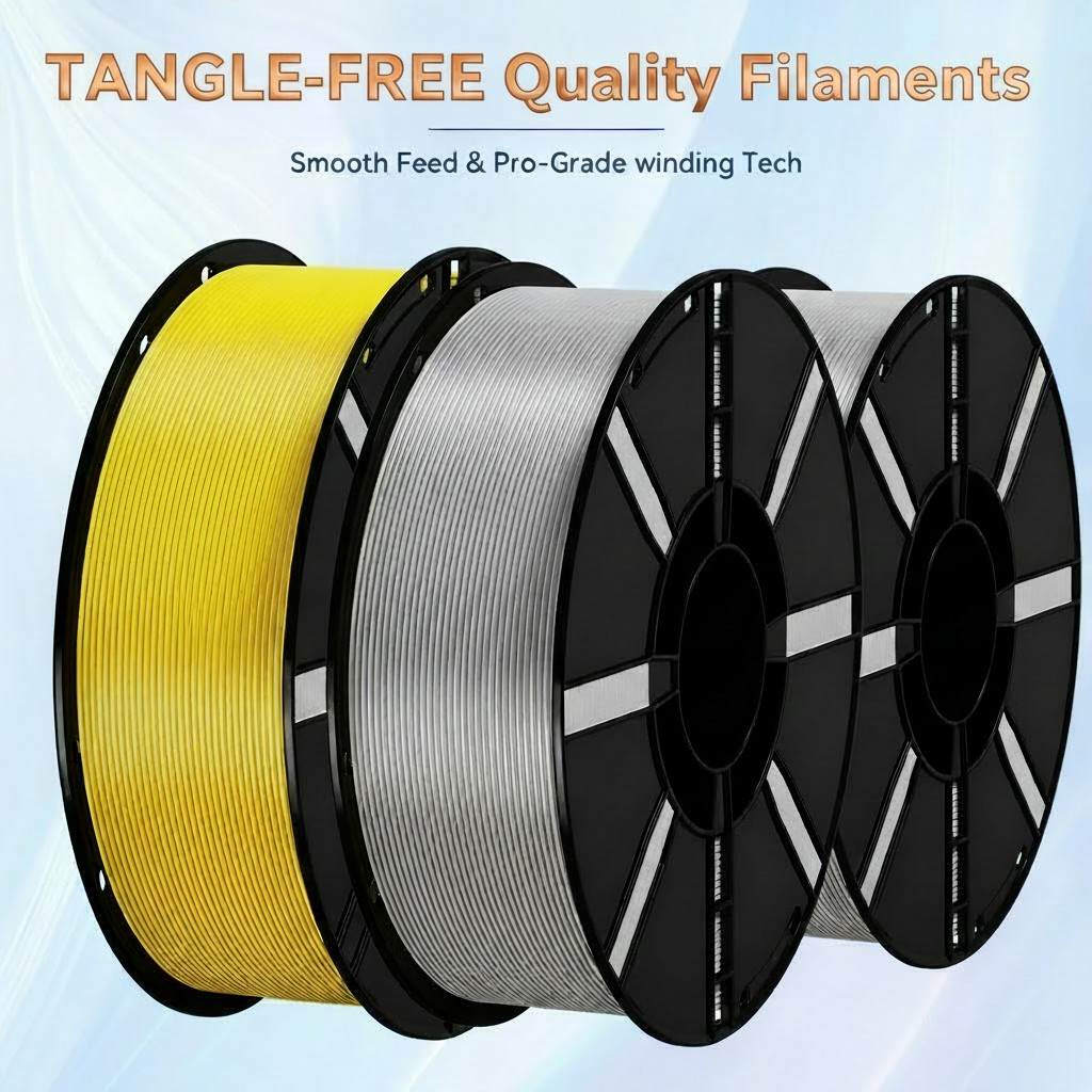 3D Printing PLA Silk Metallic Series Consumables, High-Speed 1.75mm, 1KG Spool (Gold / Silver / Copper)