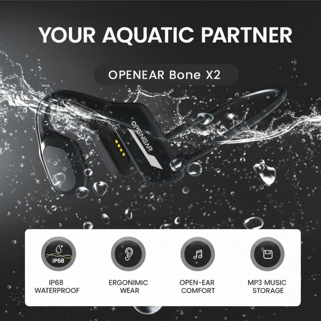 Waterproof Wireless Bone Conduction Headphone With 8GB Memory