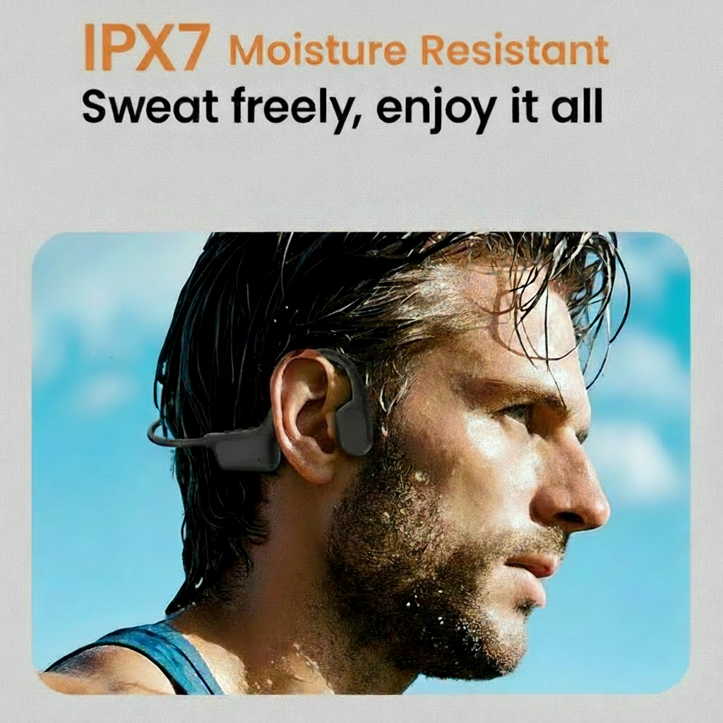 Bone Conduction Headset, Moisture resistant with Microphone