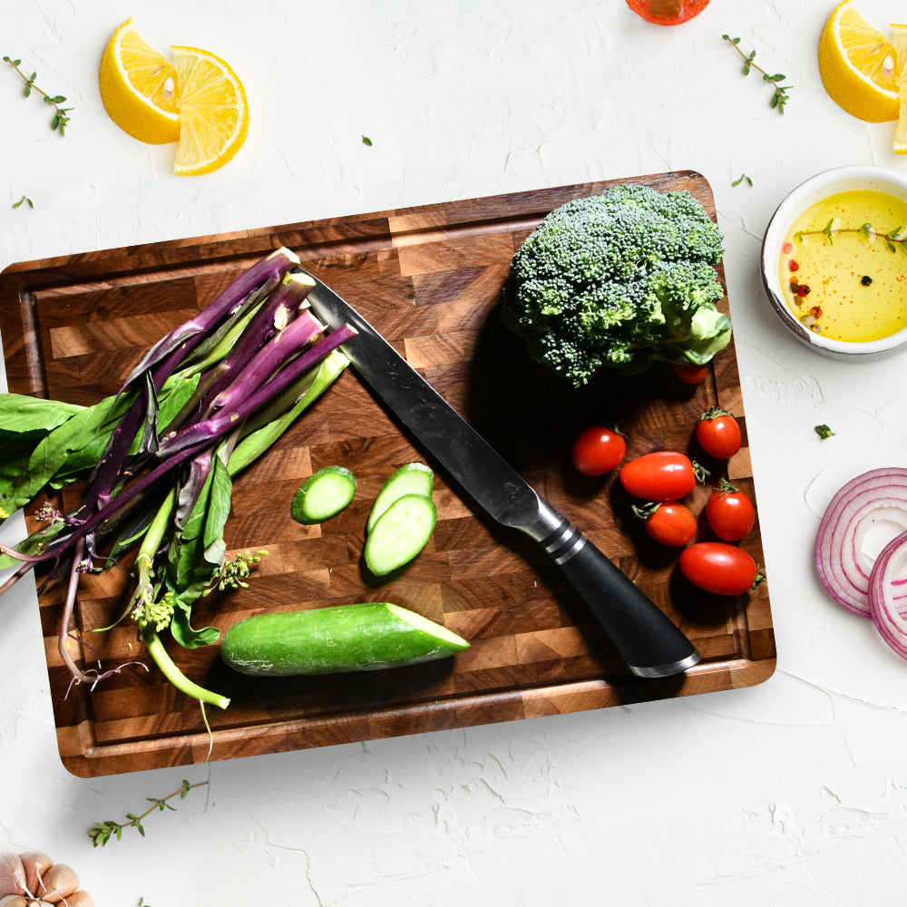Chief's Upscale Cutting Board, Organic Acacia Hardwood, 18x12x1 inch