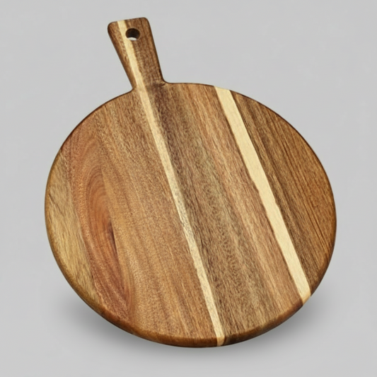 Round Cutting/Serving Board, Acacia Wood, 16x12"