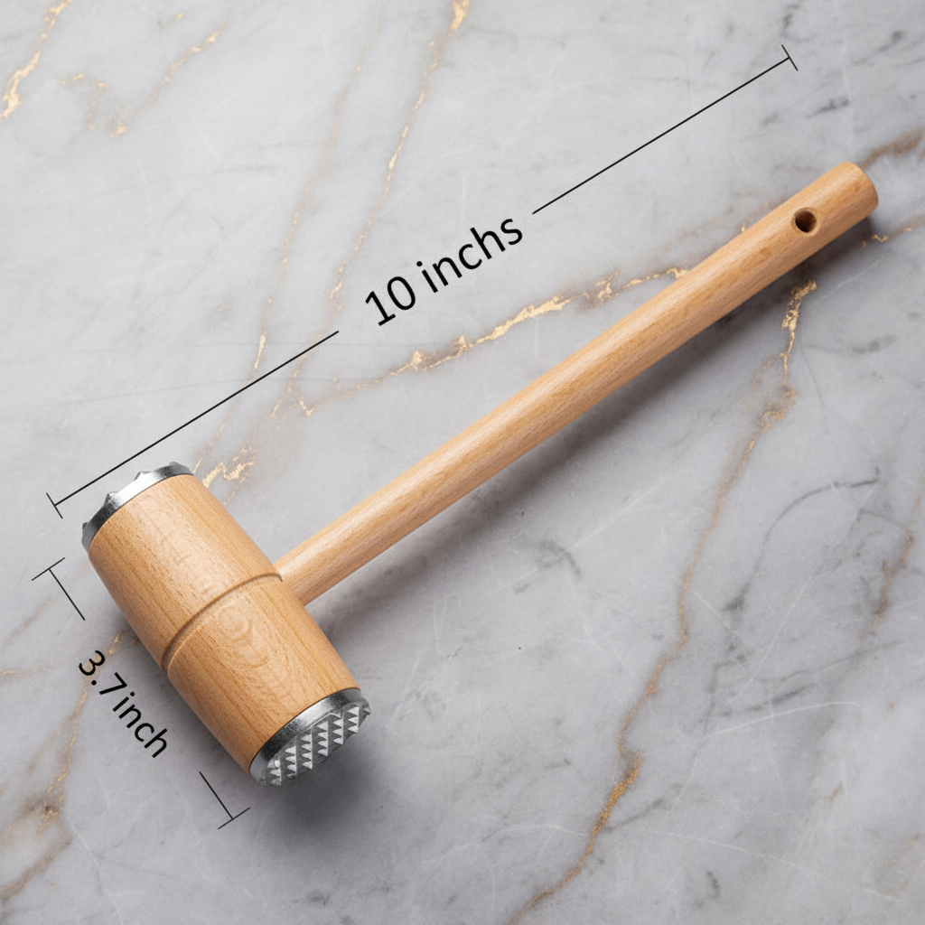 Dual-Sided Wooden Meat Mallet / Tenderizer