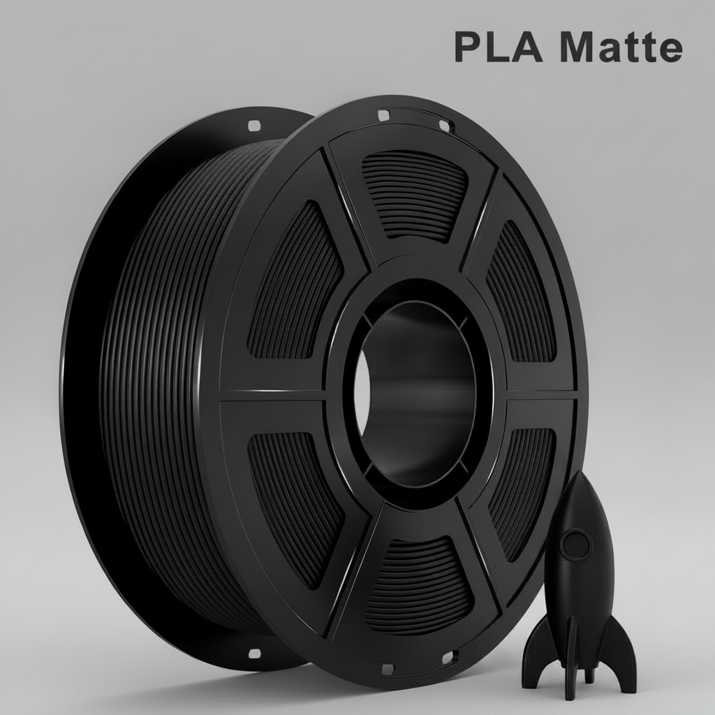Printing PLA Matte Series Consumables, High-Speed 1.75mm, 1KG Spool (Matte Black / Matte White)