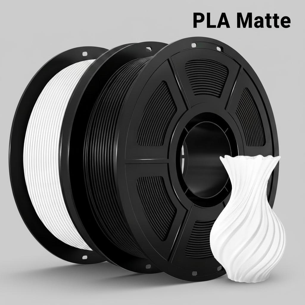 Printing PLA Matte Series Consumables, High-Speed 1.75mm, 1KG Spool (Matte Black / Matte White)