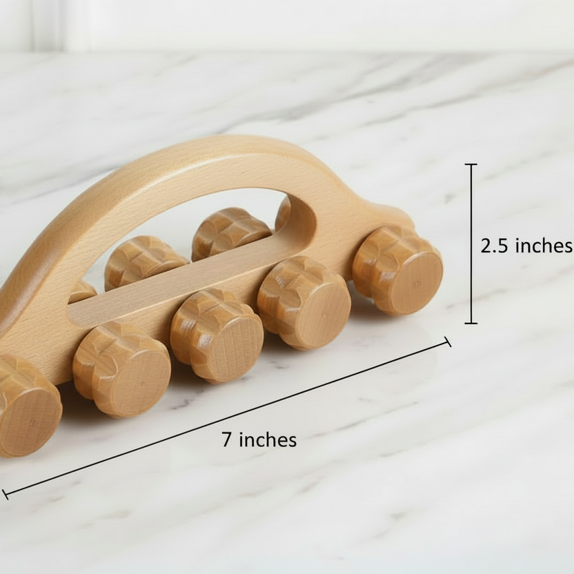 Lymphatic Drainage Massager, Hemu Hardwood,  10 Rollers