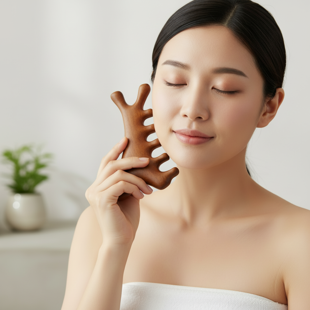 Multifunctional Massager Comb, Ebony Hardwood