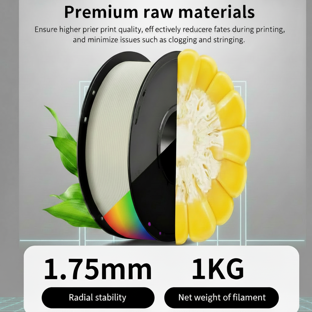 Premium Luminous Glow-in-the-Dark 3D Printer KELEIDI Brnd PLA Filament 1 kg (2.2lb) Spools